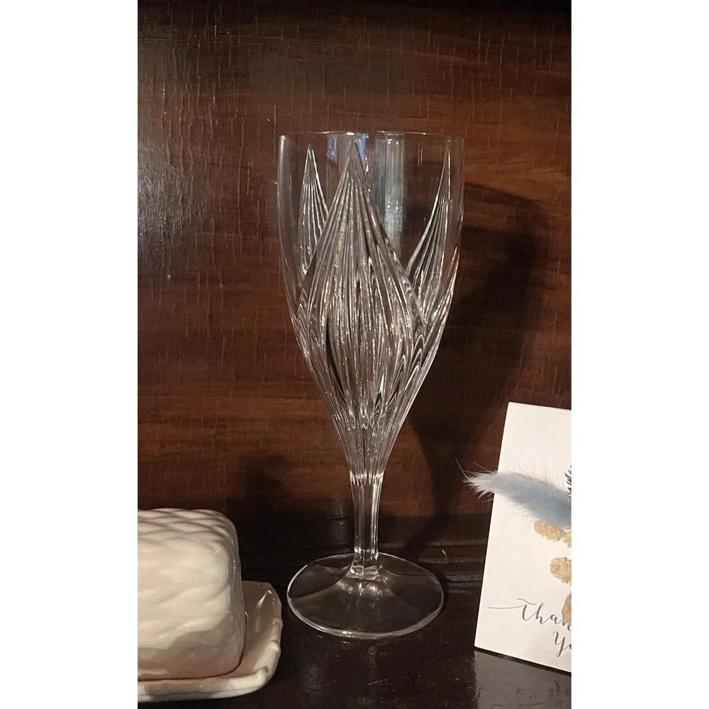 Iced Tea Goblet Glass Gorham Crystal Primrose Pattern 8 1/2